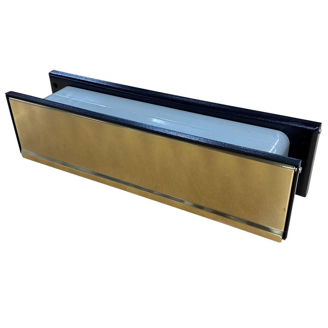 Intumescent Telescopic Letterbox Polished Brass and Lacquer