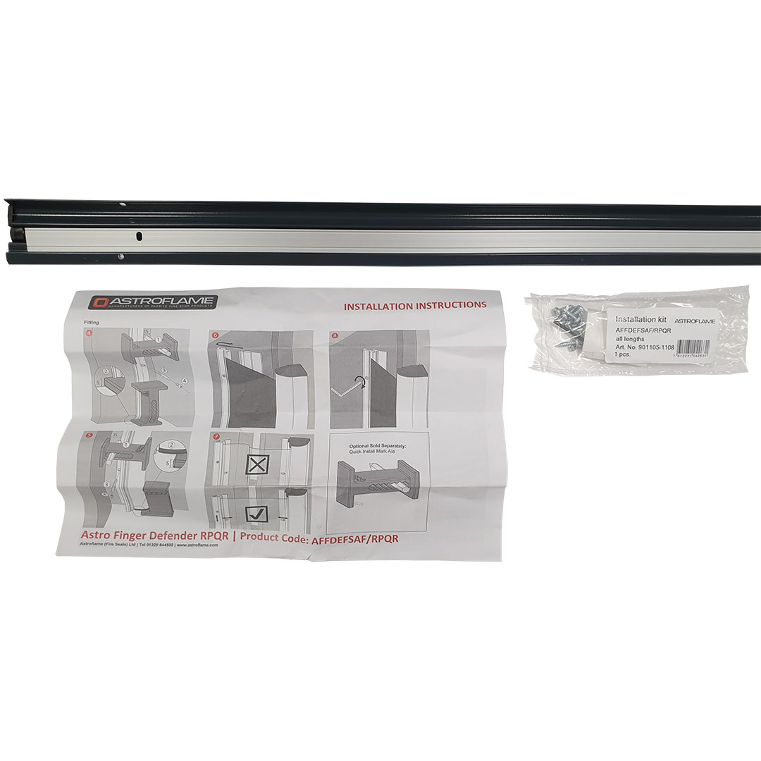 Astro Finger Defender RPQR Anthracite Grey install sheet and screws